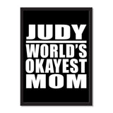 Judy World's Okayest Mom - Portrait Frame Photo Tile