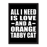 All I Need Is Love And A Orange Tabby Cat - Portrait Frame Photo Tile