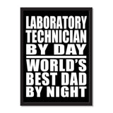 Laboratory Technician By Day World's Best Dad By Night - Portrait Frame Photo Tile