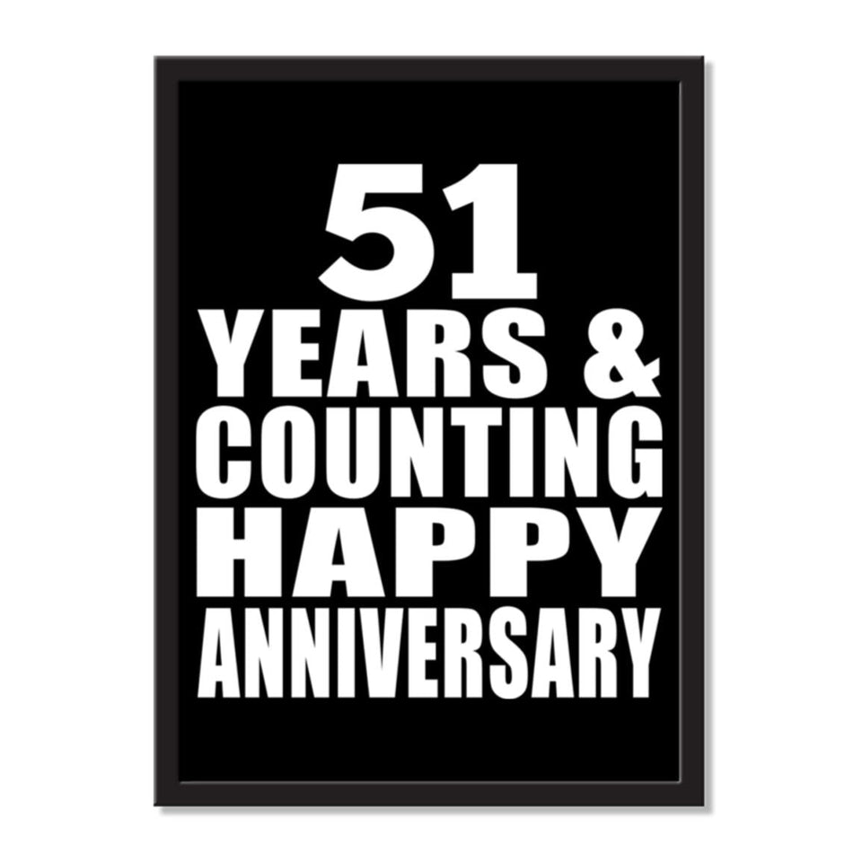 51 Years & Counting Happy Anniversary - Portrait Frame Photo Tile