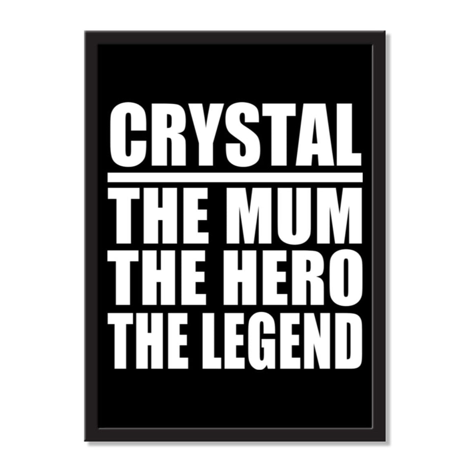 Crystal The Mum The Hero The Legend - Portrait Frame Photo Tile