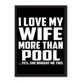 I Love My Wife More Than Pool ...Yes, She Bought Me This - Portrait Frame Photo Tile