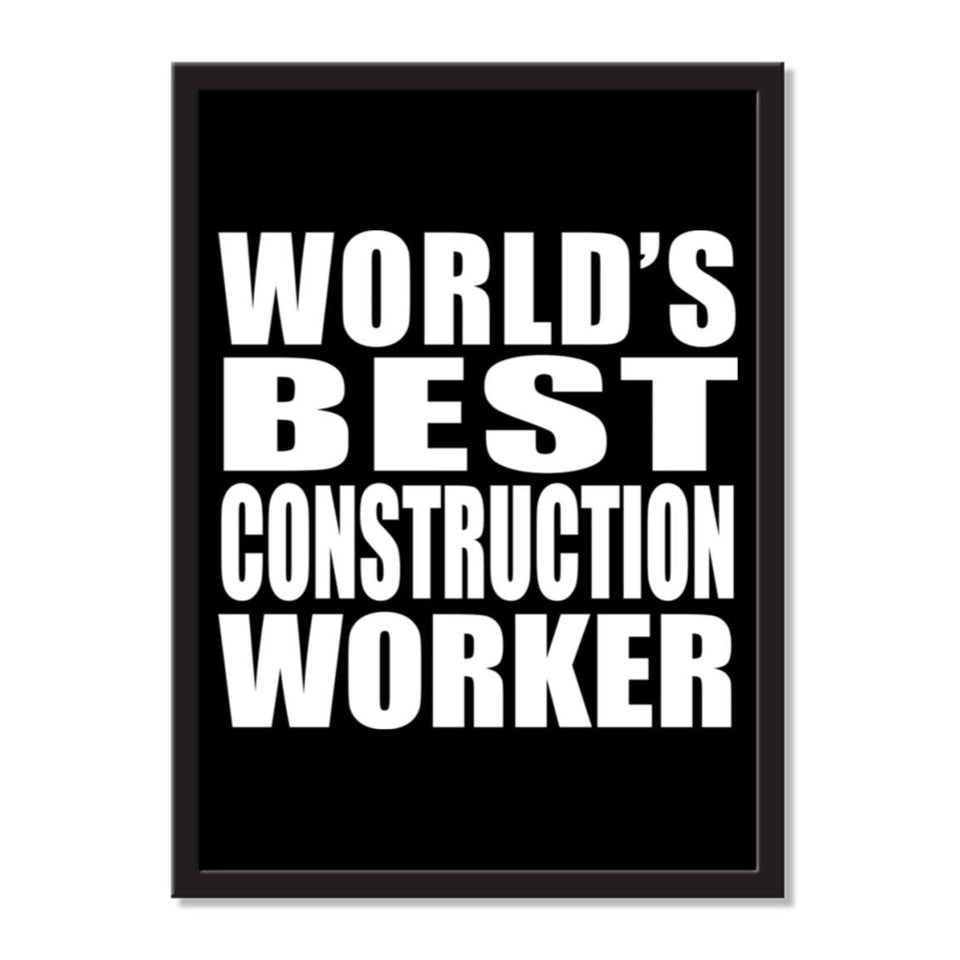 World's Best Construction Worker - Portrait Frame Photo Tile