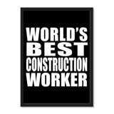 World's Best Construction Worker - Portrait Frame Photo Tile