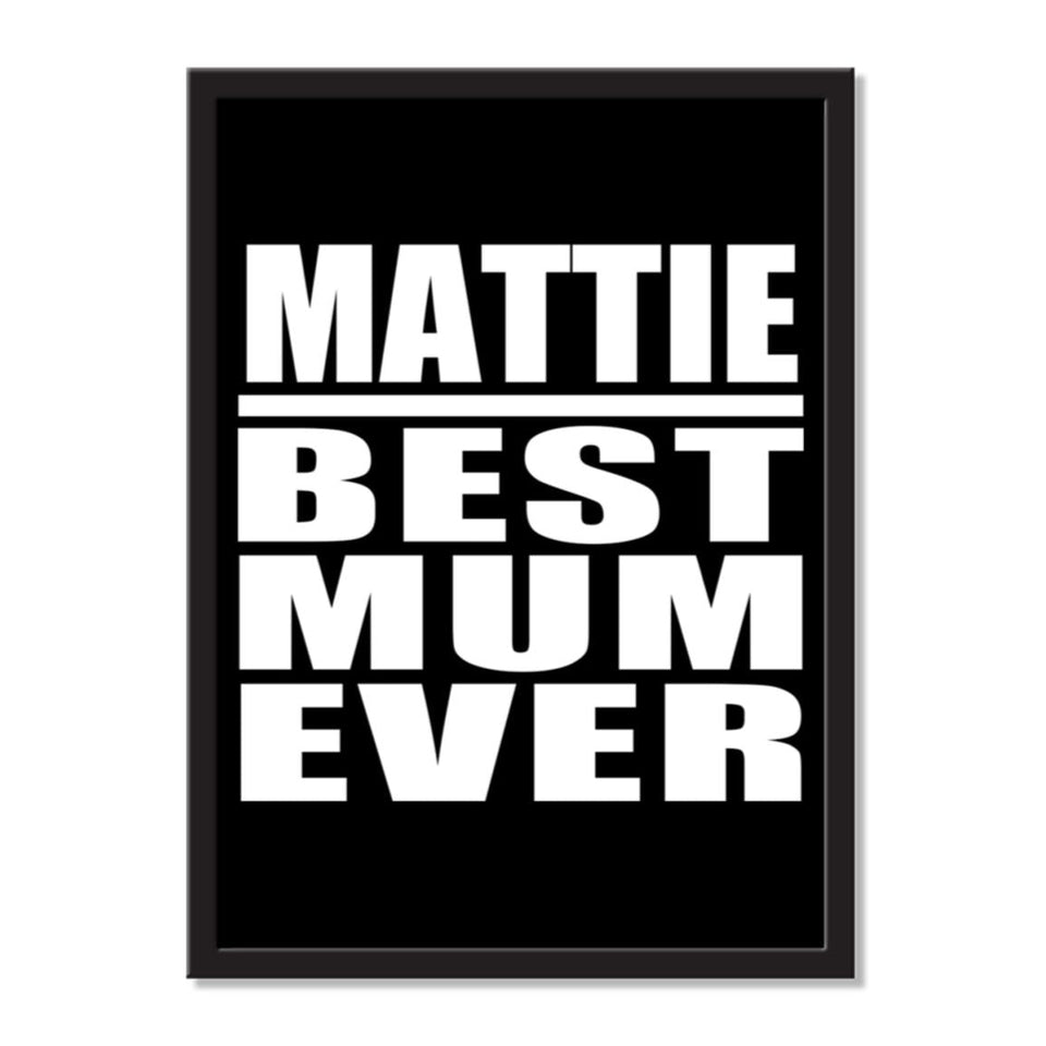 Mattie Best Mum Ever - Portrait Frame Photo Tile