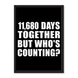 32nd Anniversary 11,680 Days Together But Who's Counting - Portrait Frame Photo Tile