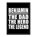 Benjamin The Dad The Hero The Legend - Portrait Frame Photo Tile