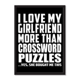 I Love My Girlfriend More Than Crossword Puzzles ...She Bought Me This - Portrait Frame Photo Tile