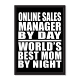 Online Sales Manager By Day World's Best Mom By Night - Portrait Frame Photo Tile