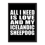 All I Need Is Love And My Icelandic Sheepdog - Portrait Frame Photo Tile