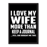 I Love My Wife More Than Keep A Journal ...Yes, She Bought Me This - Portrait Frame Photo Tile