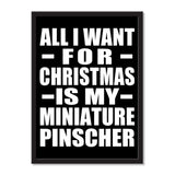 All I Want For Christmas Is My Miniature Pinscher - Portrait Frame Photo Tile
