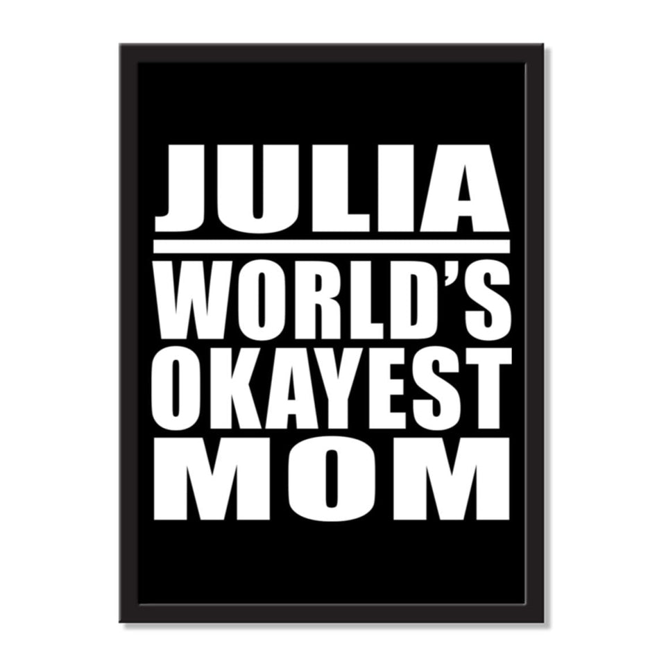 Julia World's Okayest Mom - Portrait Frame Photo Tile