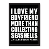 I Love My Boyfriend More Than Collecting Seashells ...He Bought Me This - Portrait Frame Photo Tile