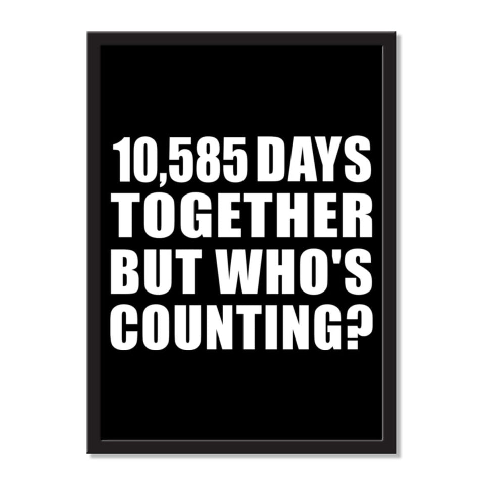 29th Anniversary 10,585 Days Together But Who's Counting - Portrait Frame Photo Tile