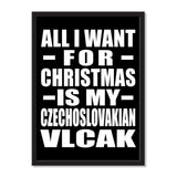 All I Want For Christmas Is My Czechoslovakian Vlcak - Portrait Frame Photo Tile