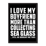 I Love My Boyfriend More Than Collecting Sea Glass ...He Bought Me This - Portrait Frame Photo Tile