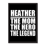 Heather The Mom The Hero The Legend - Portrait Frame Photo Tile