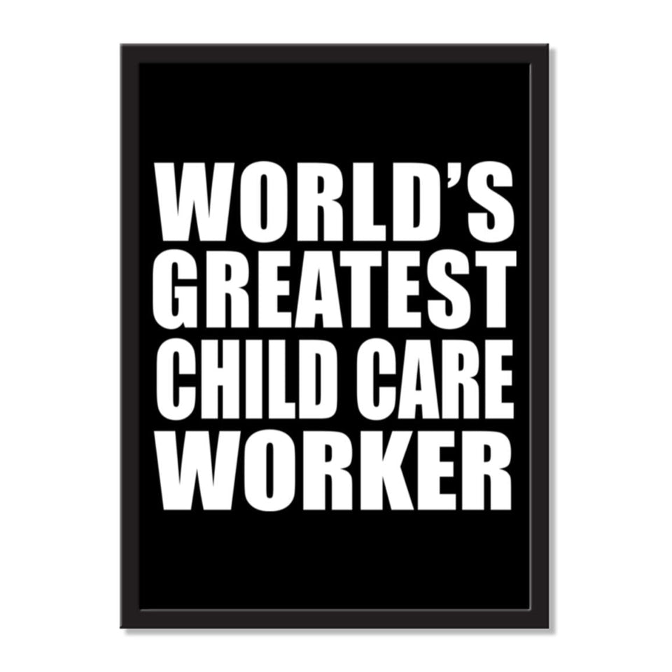 World's Greatest Child Care Worker - Portrait Frame Photo Tile