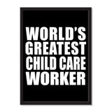 World's Greatest Child Care Worker - Portrait Frame Photo Tile