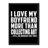 I Love My Boyfriend More Than Collecting Art ...He Bought Me This - Portrait Frame Photo Tile