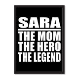 Sara The Mom The Hero The Legend - Portrait Frame Photo Tile