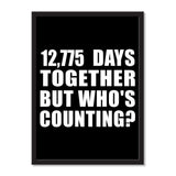 35th Anniversary 12,775 Days Together But Who's Counting - Portrait Frame Photo Tile