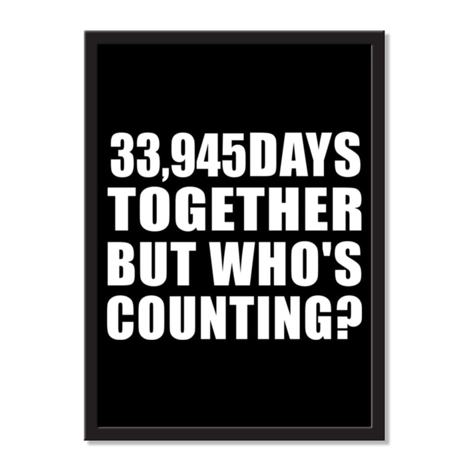 93rd Anniversary 33,945 Days Together But Who's Counting - Portrait Frame Photo Tile