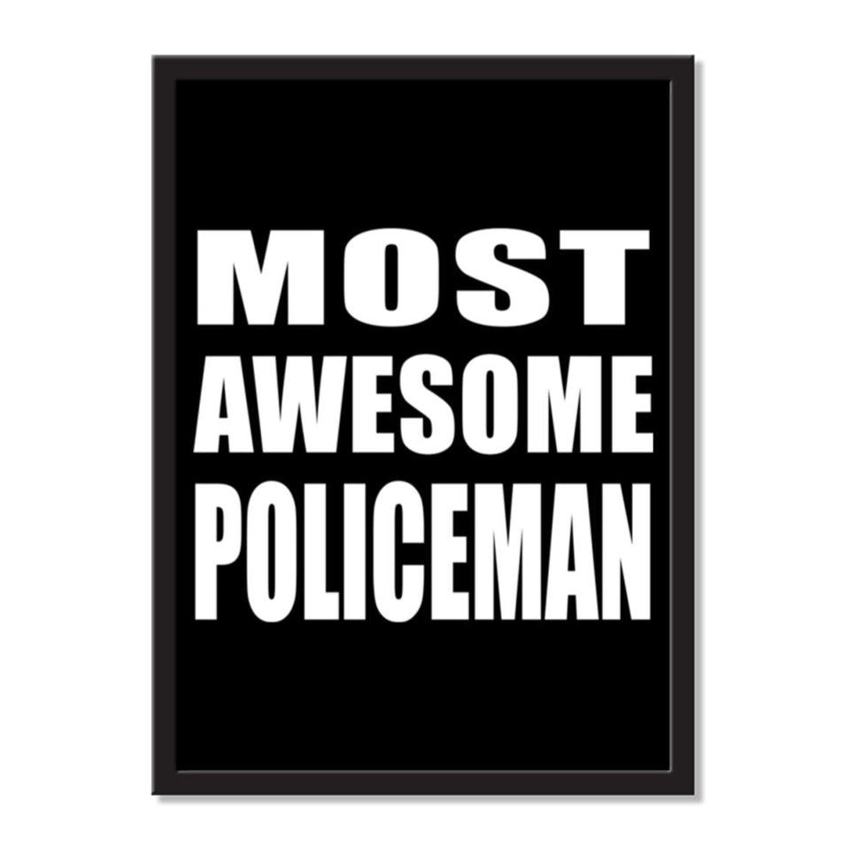 Most Awesome Policeman - Portrait Frame Photo Tile