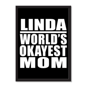 Linda World's Okayest Mom - Portrait Frame Photo Tile