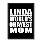 Linda World's Okayest Mom - Portrait Frame Photo Tile