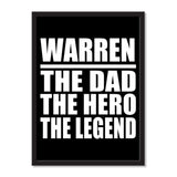 Warren The Dad The Hero The Legend - Portrait Frame Photo Tile