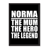 Norma The Mum The Hero The Legend - Portrait Frame Photo Tile