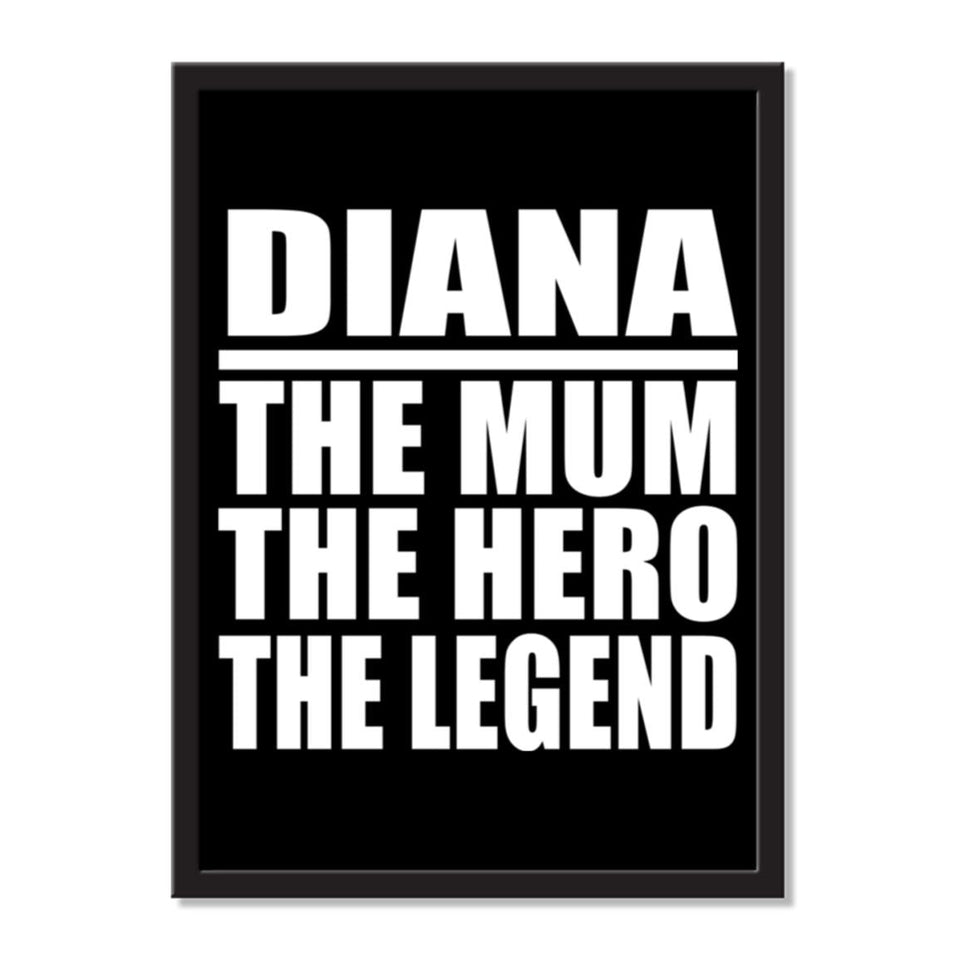Diana The Mum The Hero The Legend - Portrait Frame Photo Tile