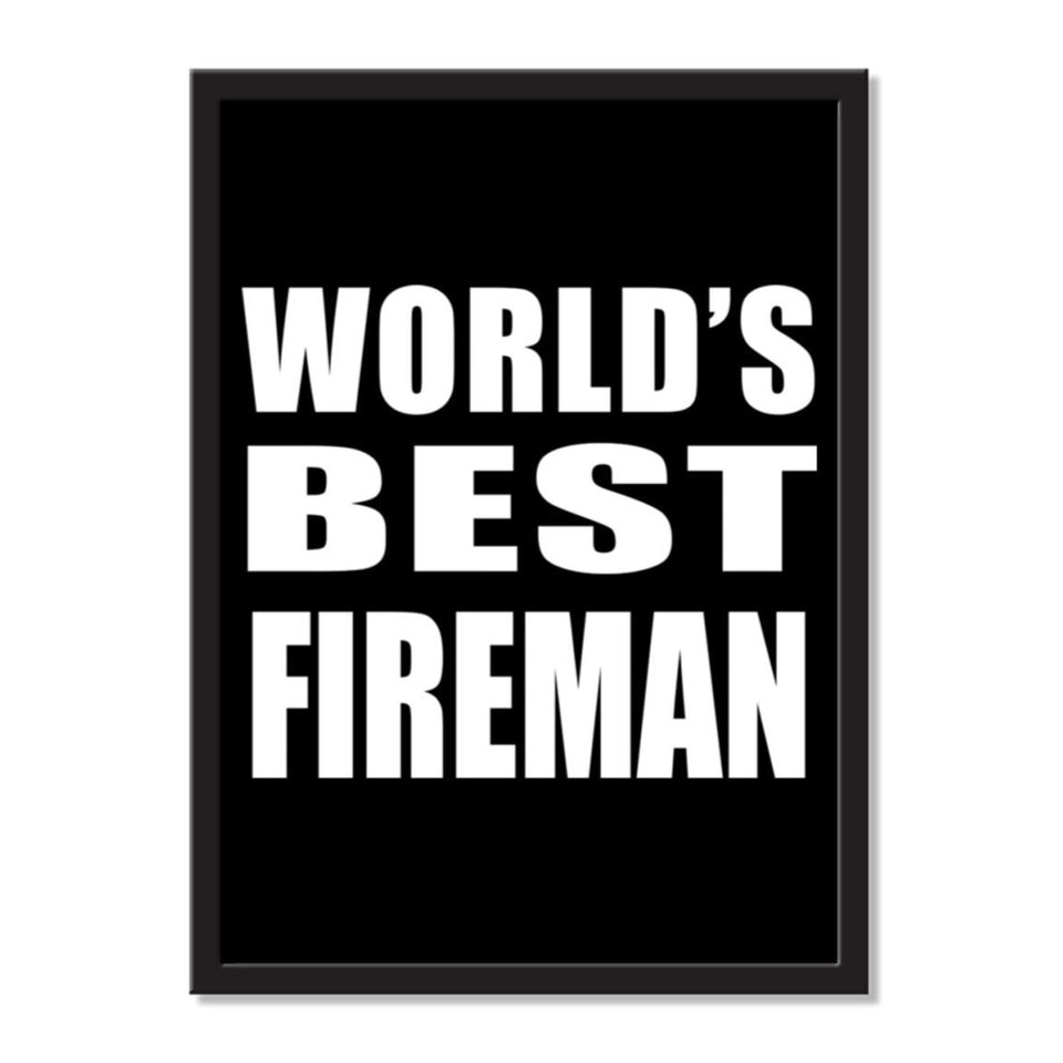 World's Best Fireman - Portrait Frame Photo Tile
