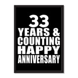 33 Years & Counting Happy Anniversary - Portrait Frame Photo Tile