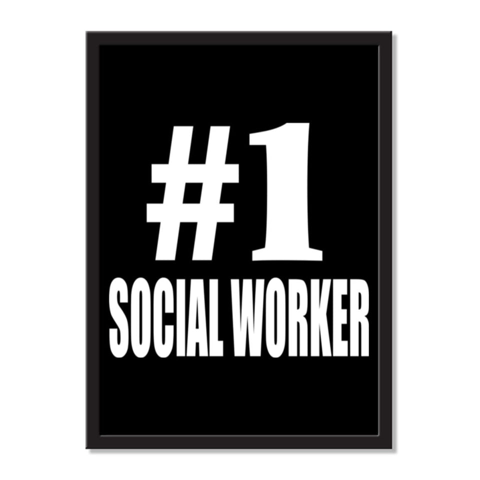Number One #1 Social Worker - Portrait Frame Photo Tile