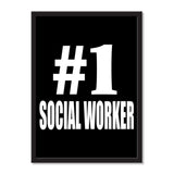 Number One #1 Social Worker - Portrait Frame Photo Tile