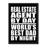 Real Estate Agent By Day World's Best Dad By Night - Portrait Frame Photo Tile