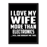 I Love My Wife More Than Electronics ...Yes, She Bought Me This - Portrait Frame Photo Tile
