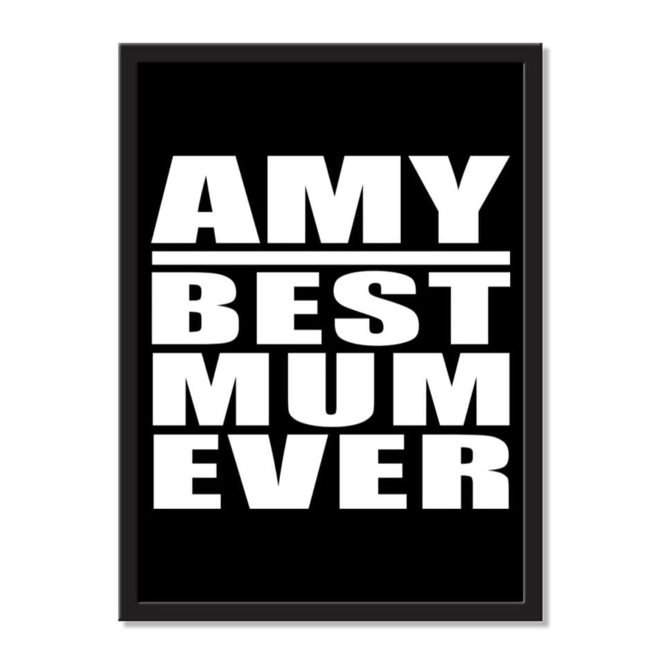 Amy Best Mum Ever - Portrait Frame Photo Tile