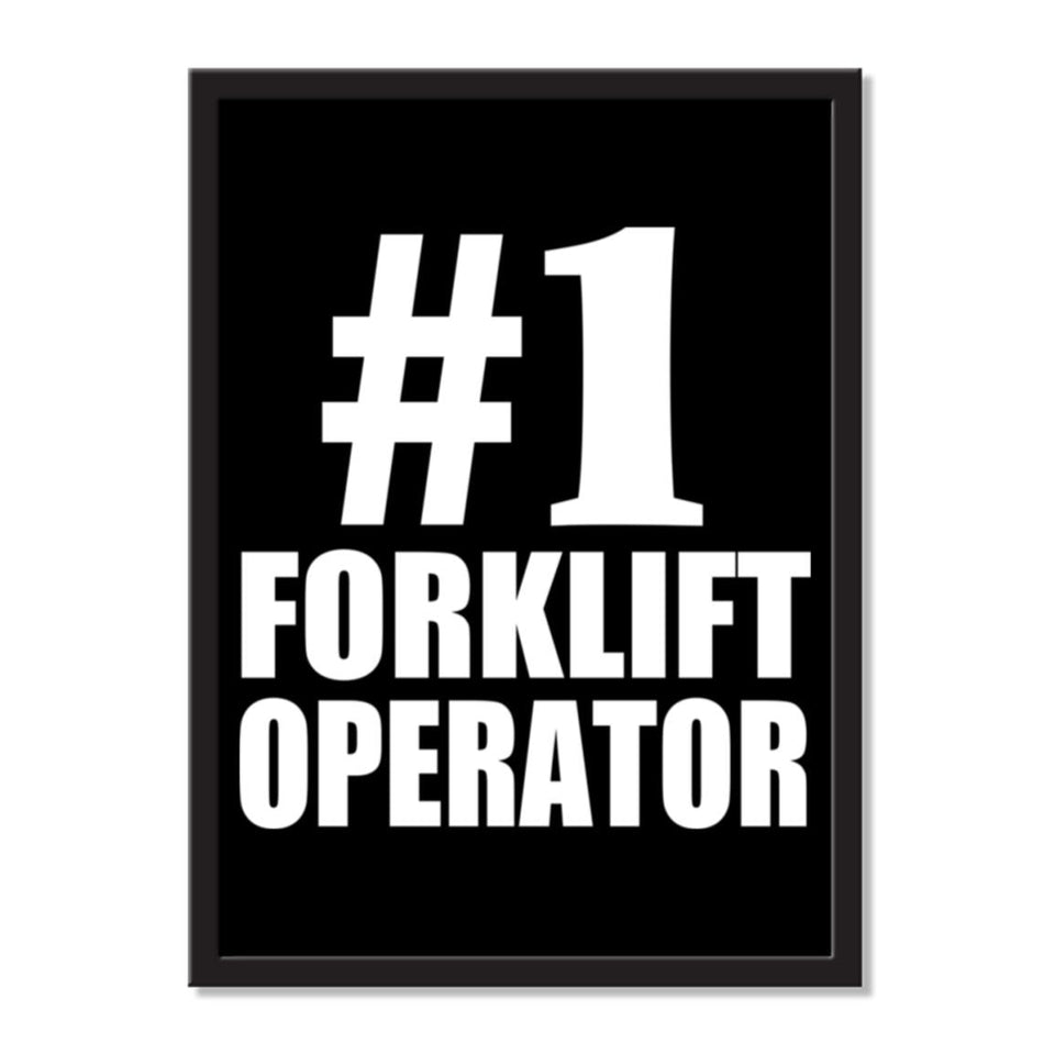 Number One #1 Forklift Operator - Portrait Frame Photo Tile