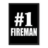 Number One #1 Fireman - Portrait Frame Photo Tile