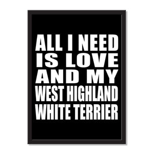 All I Need Is Love And My West Highland White Terrier - Portrait Frame Photo Tile