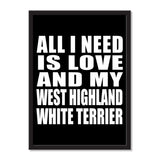 All I Need Is Love And My West Highland White Terrier - Portrait Frame Photo Tile