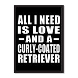 All I Need Is Love And A Curly-Coated Retriever - Portrait Frame Photo Tile