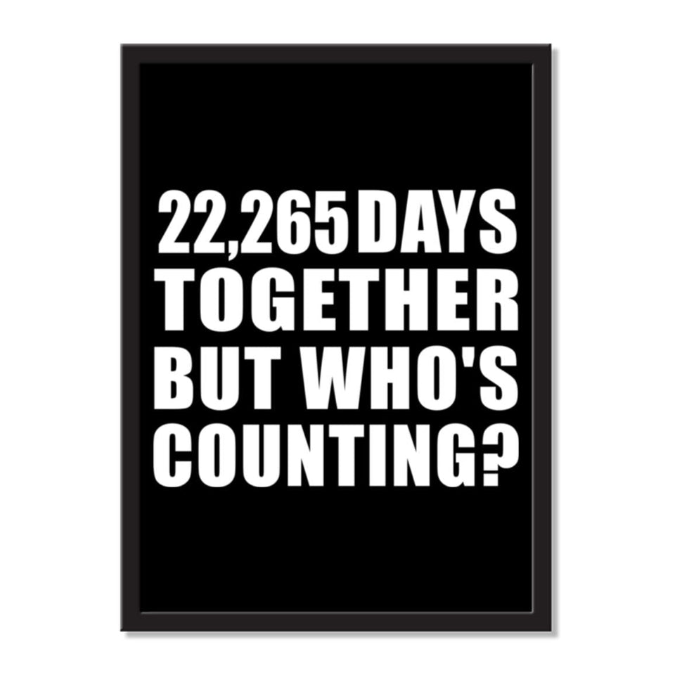 61st Anniversary 22,265 Days Together But Who's Counting - Portrait Frame Photo Tile