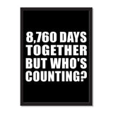 24th Anniversary 8,760 Days Together But Who's Counting - Portrait Frame Photo Tile