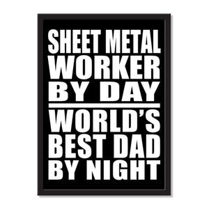 Sheet Metal Worker By Day World's Best Dad By Night - Portrait Frame Photo Tile