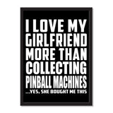 I Love My Girlfriend More Than Collecting Pinball Machines ...She Bought Me This - Portrait Frame Photo Tile
